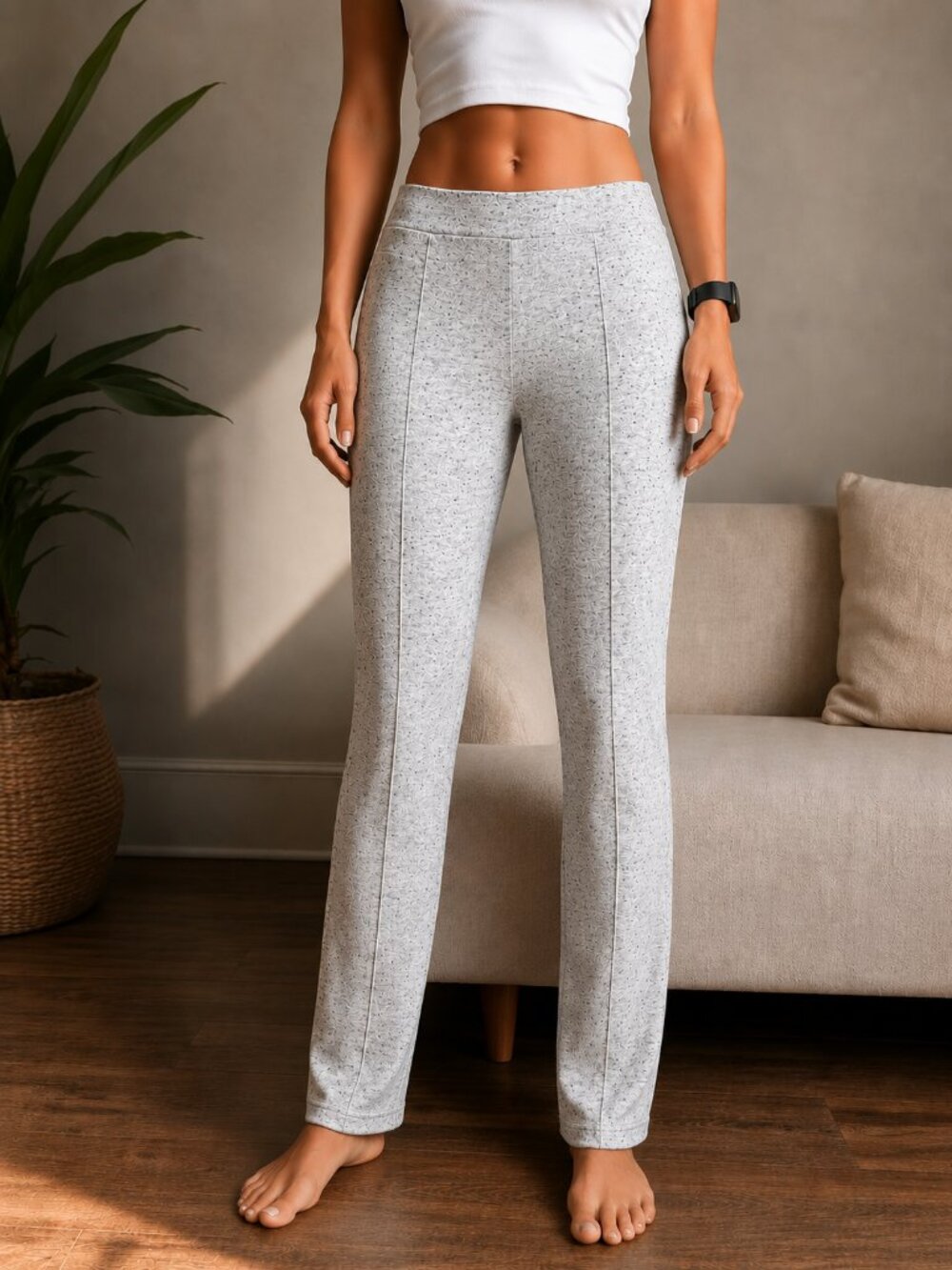 Lyssé Heather Gray Pull-On Knit Pants